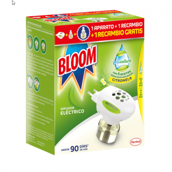 Bloom insecticida Pronature  1 difusor eléctrico +  2 recambios Citronela