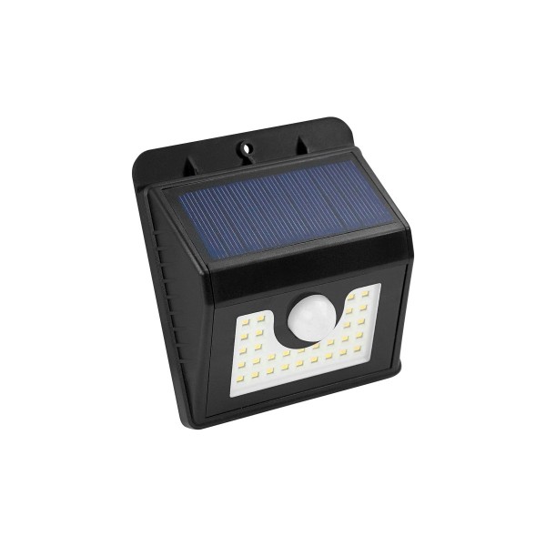 Aplique led solar sensor negro  4w.fria