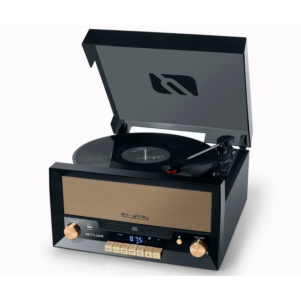 Muse mt-110 b negro microcadena con tocadiscos estéreo / cd / radio fm Muse mt-110 b negro microcadena con tocadiscos estéreo / cd / radio fm