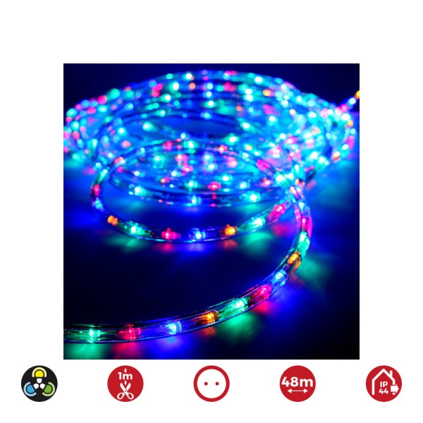 Tubo flexiled 2 vias fijo 48 m 30 leds/m ip44 multicolor Tubo flexiled 2 vias fijo 48 m 30 leds/m ip44 multicolor