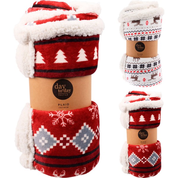 Manta navideña, modelos variados / colores surtidos 130 x 160 cm