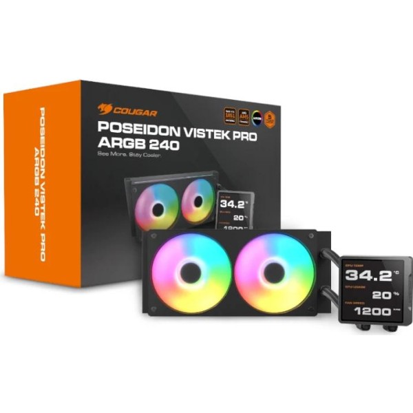 Cougar ref. liq poseidon vistek pro argb 240 black